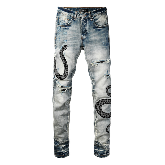 Schwarz Snake Jeans