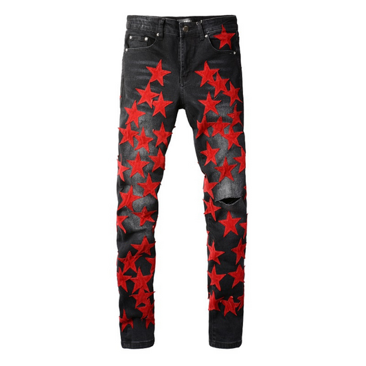 Rot Star Patch Jeans