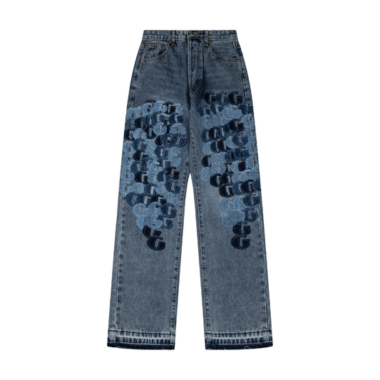 Blau Patch Jeans – Variante 4
