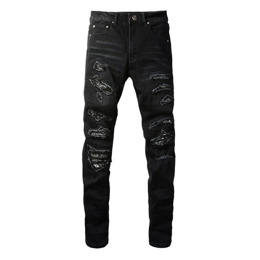 Zebra Bandana Schwarz Jeans