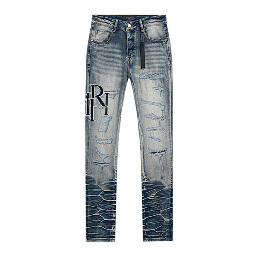 Schwarz Staggered Jeans