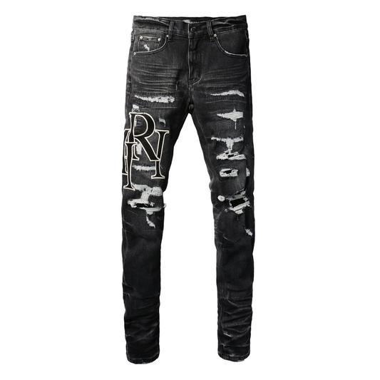 Staggered Logo Schwarz Jeans