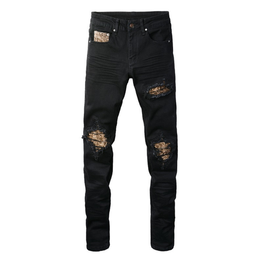 Schwarz Camo Jeans