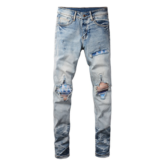 Blau Patch Logo Jeans