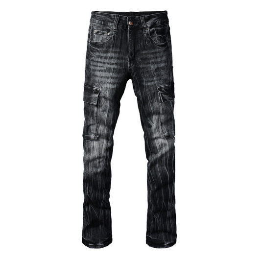 Schwarz Flared Jeans