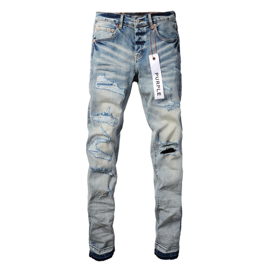 Lila Ripped Blau Jeans