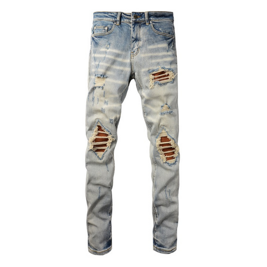 Patch Distressed Jeans