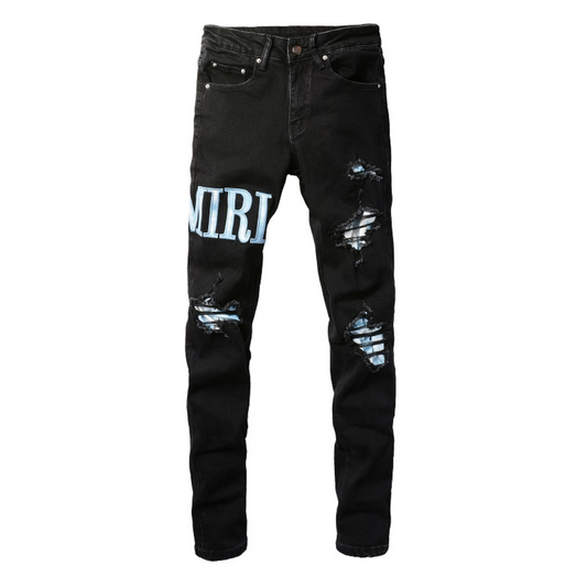 Blau Patch Jeans – Variante 3