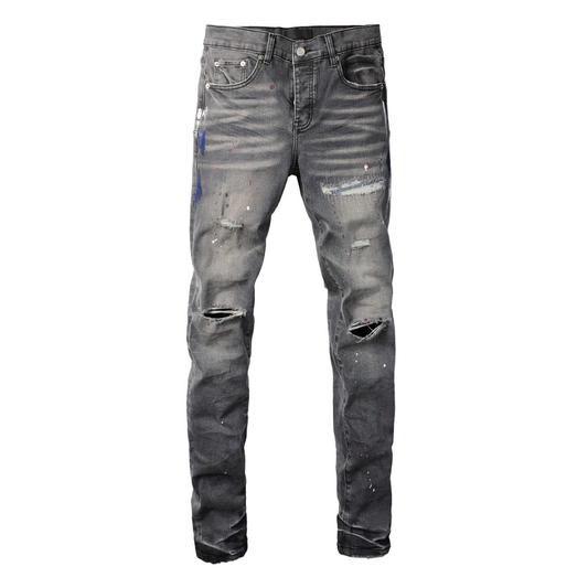 Lila Paint Grau Jeans