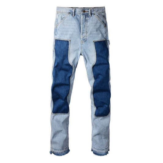 Blau Patch Flared Jeans – Variante 2