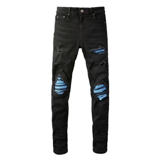 Blau Gradient Schwarz Jeans