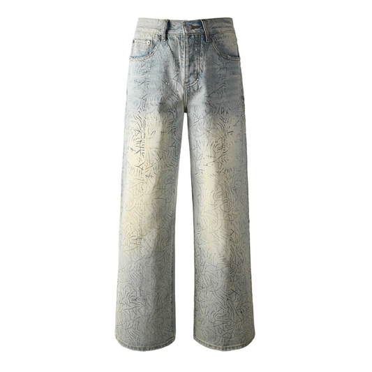 Lila Blau Distressed Jeans