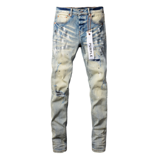 Lila Paint Blau Jeans