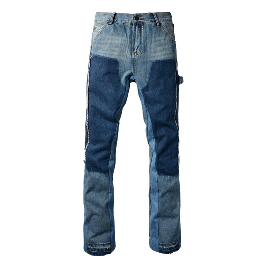 Blau Patch Flared Jeans – Variante 2