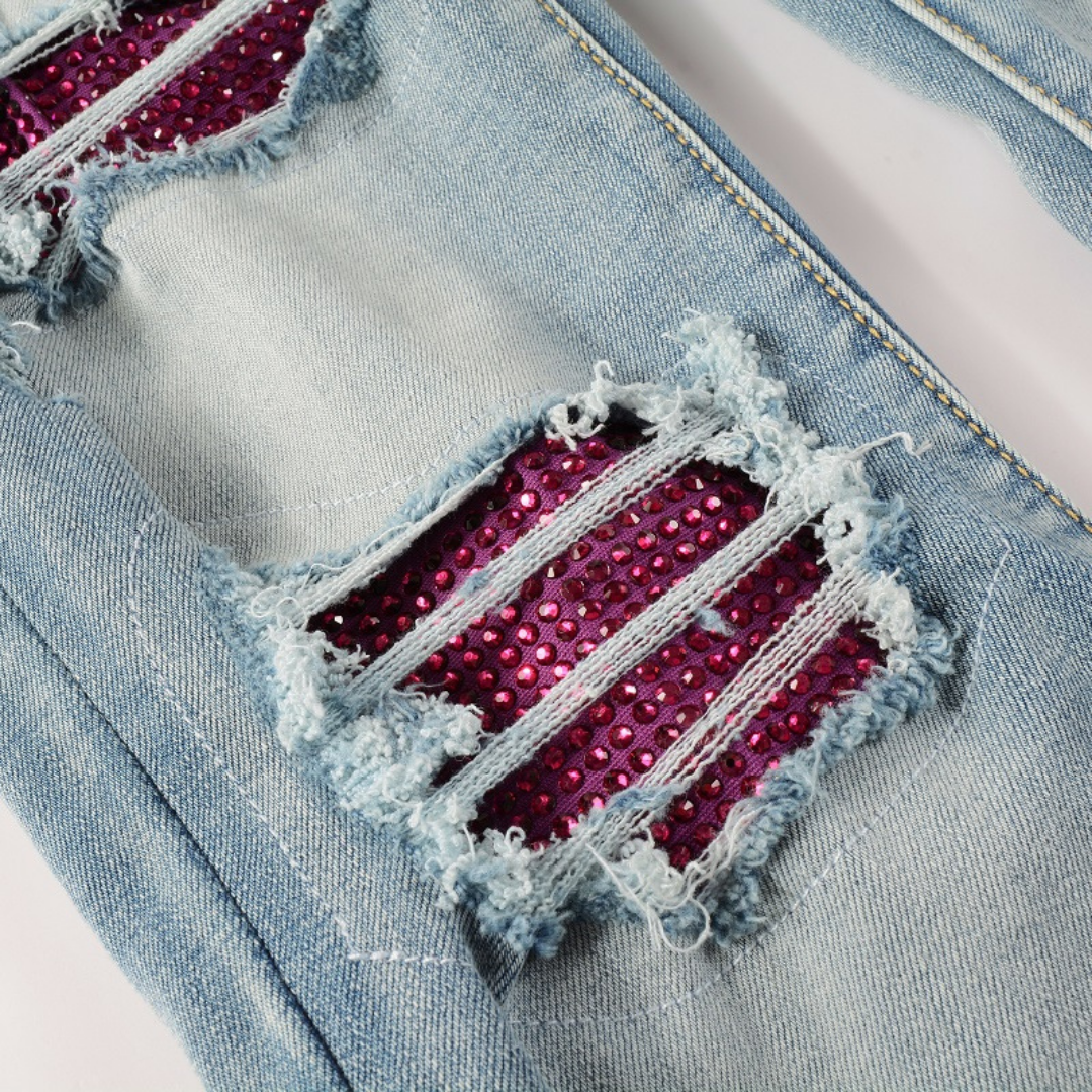 Rot Diamond Patch Jeans