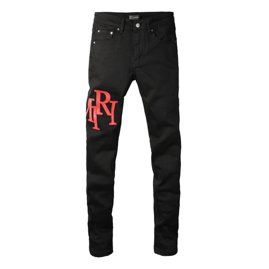 Rot Patch Staggered Jeans