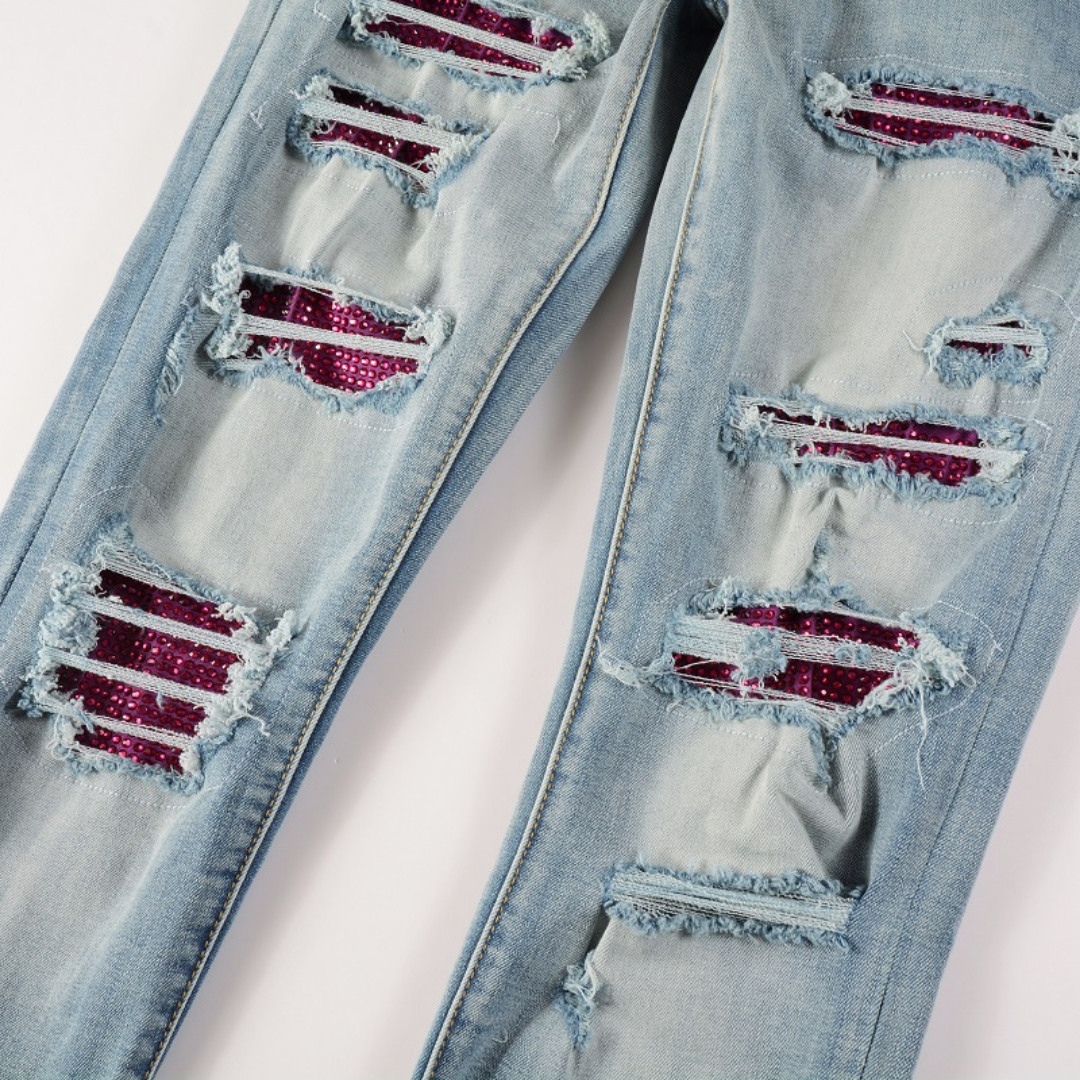 Rot Diamond Patch Jeans