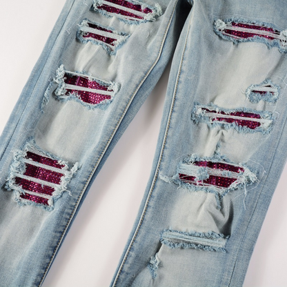 Rot Diamond Patch Jeans