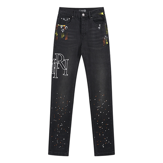 Staggered Logo Jeans