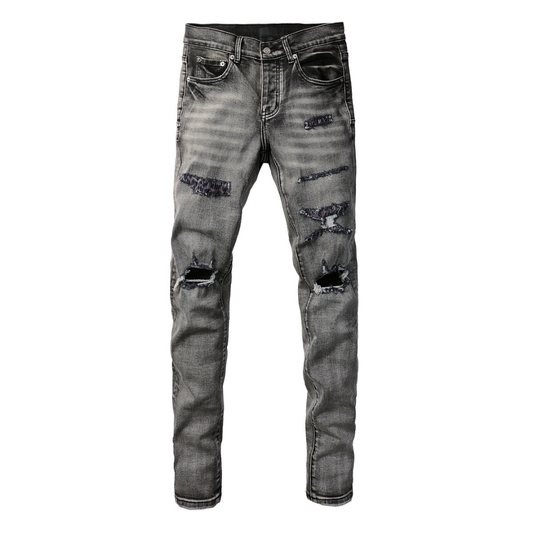 Lila Grau Ripped Jeans – Variante 2