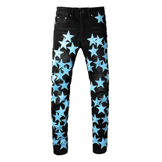 Blau Star Patch Jeans