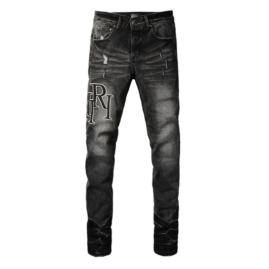 Staggered Schwarz Jeans