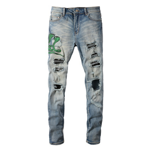 Snake Blau Jeans